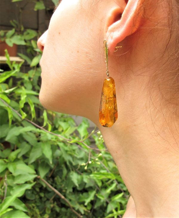 orecchini ambra e oro