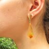 orecchini ambra e oro
