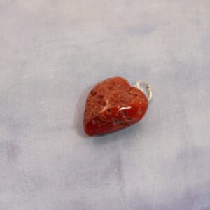 Pendente  corallo ”IMPERFECT HEART”- c7- Italian red coral- coral and silver- coral and gold- Handmade- Coral heart pendant