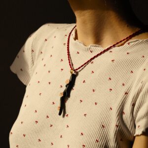 Coral and gold pendant ”HANAMI” – pendente corallo rosso e rosa- oro giallo -corallo mediterraneo- ciondolo romantico